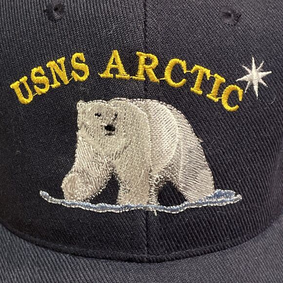 USNS Arctic T-AOE-8 Hat KC Caps Wool Blend Polar Bear Navy Snapback OSFM - Picture 3 of 10